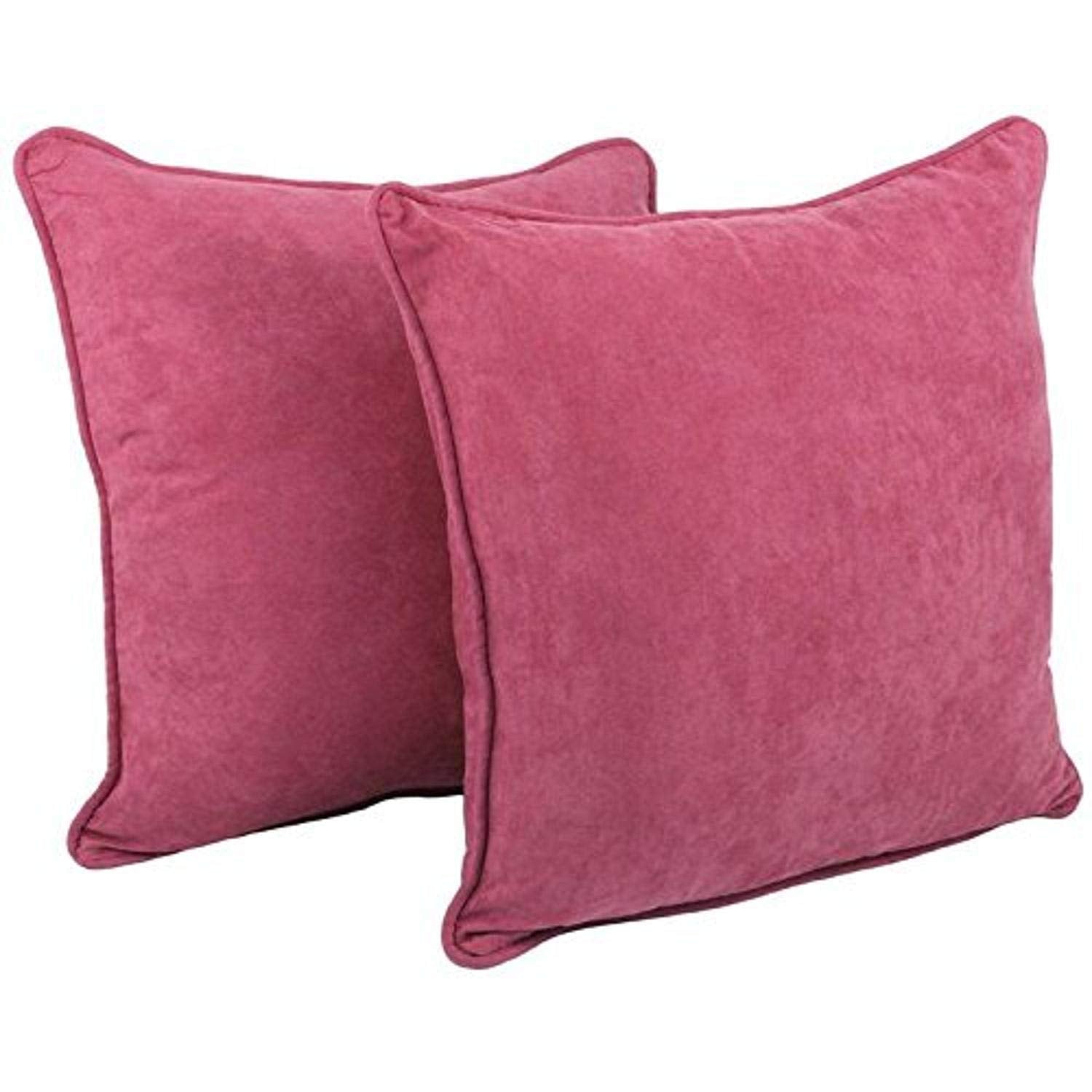 Blazing Needles Corded Microsuede Floor Pillows (Set of 2), 25", Bery Berry