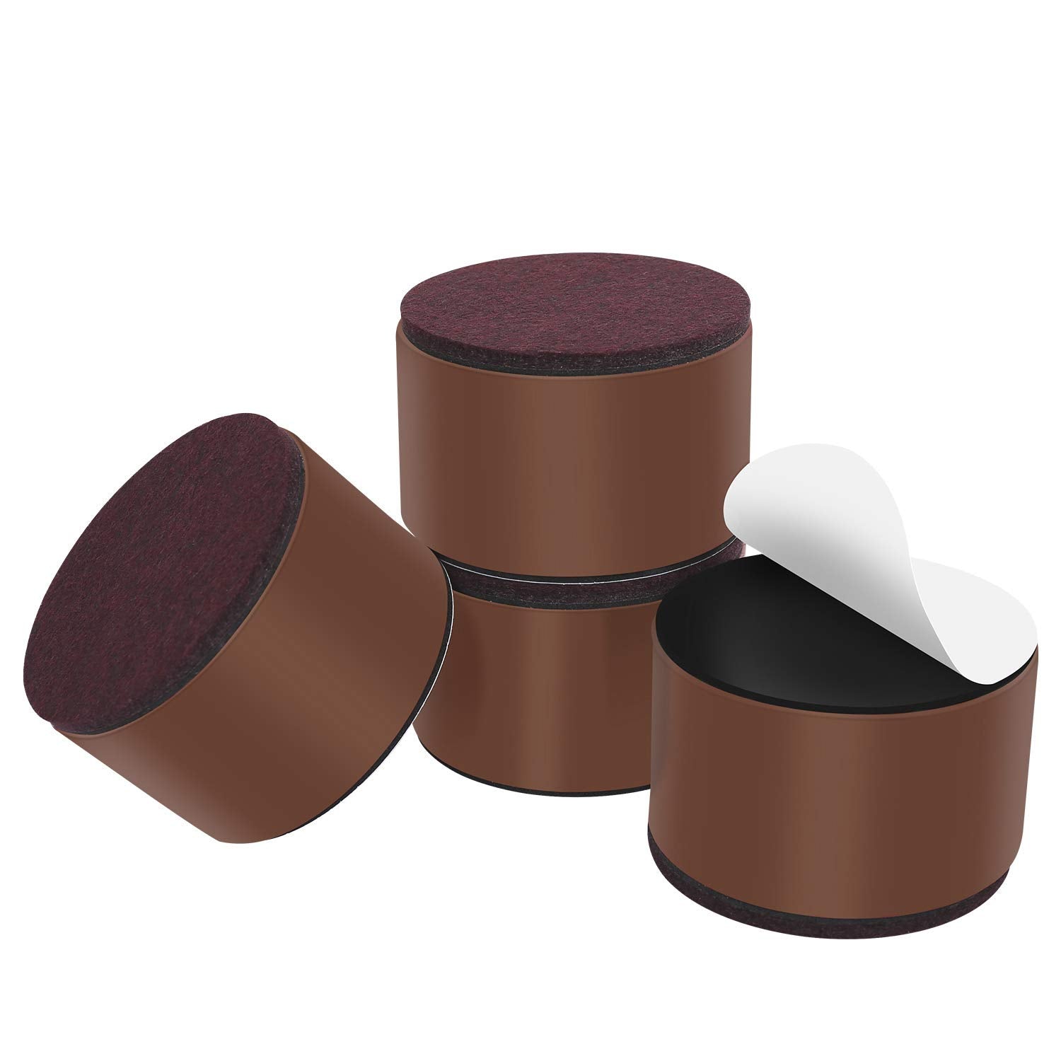 Ezprotekt 2 Inch Bed And Furniture Risers, Round Heavy Duty Solid Steel Self-Adhesive Sofa Table Couch Dresser Risers, Supports