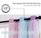 Yancorp Curtains For Girls Bedroom Kids Curtain Hollow-Out Star Window Nursery Curtain 72 Inches Length Room Darkening Grommet 2 Layers (Pink Purple, W52 X L84)