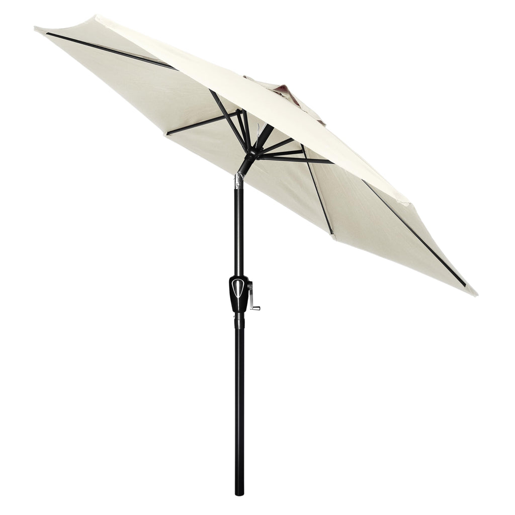 Simple Deluxe 7.5' Patio Umbrella Outdoor Table Market Yard Umbrella With 6 Sturdy Ribs For Backyard, Pool, Garden, Deck, Creamy White
