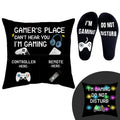Goaus Gamer Gifts Funny Socks, Light Up Gaming Pillow Cover 18X18 Inch Dual Pockets, Valentines Day Gifts For Teens Teenage Boys