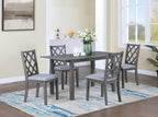 LILOLA LIVING Carlisle 5-Piece Gray Finish Extendable Wood Dining Set with Upholstered Seat Cushion
