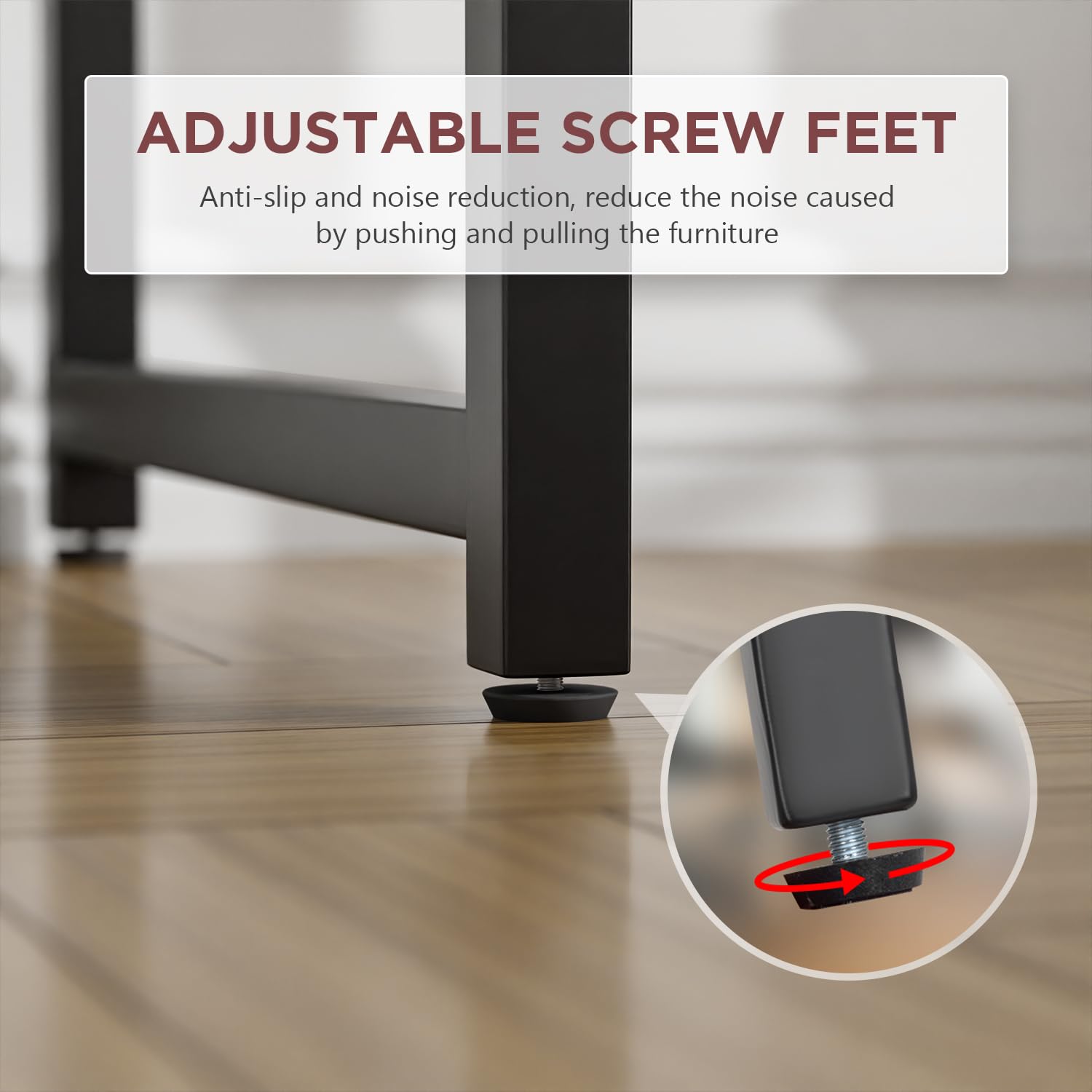 Paylesshere 32/39/47 Inch Computer Desk Study Writing Table, Adjustable Feet, Modern Furniture For Home Office (1, Brown, 39 Inch)