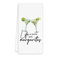 FIicy Margarita Decor Kitchen Towels, Margarita Party Bar Dish Towels, Life is Better with Margaritas Decorative Hand Towels for