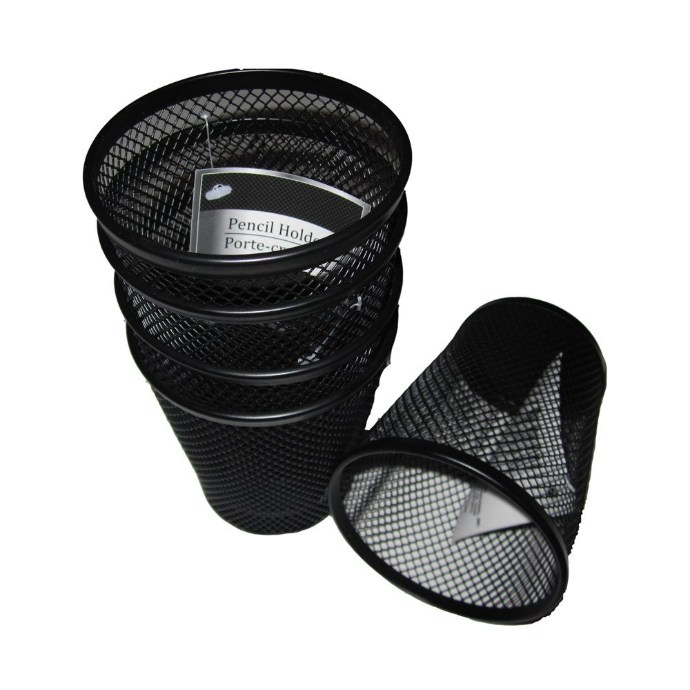 Black Wire Mesh Pencil Holder - Pack Of 5