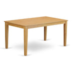 East West Furniture CANO5C-OAK-W 5 Piece Modern Dining Table Set Includes a Rectangle Kitchen Table and 2 Wooden Chairs with 2 Benches, 36x60 Inch, Oak