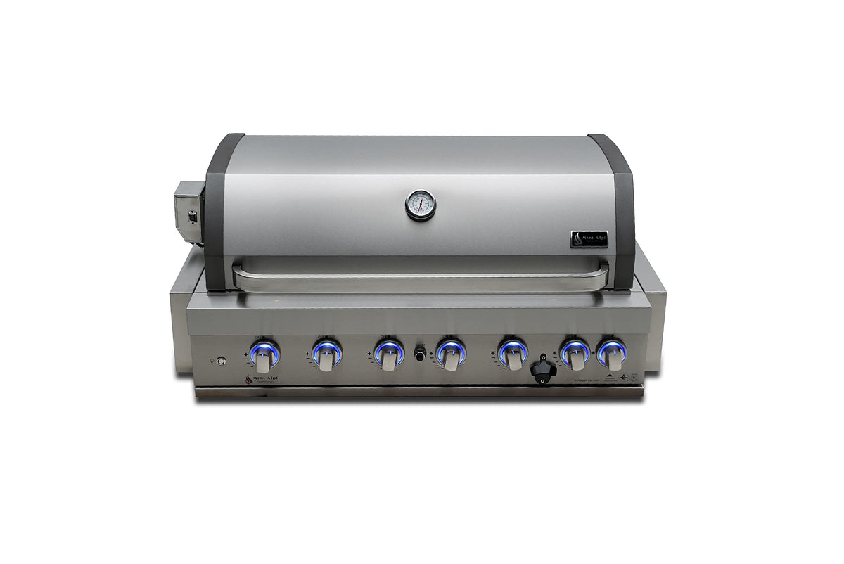 Mont Alpi Mabi805 44-Inch 6-Burner 87000 Btu Built-In Stainless Steel Outdoor Kitchen Propane/Natural Gas Grill W/Ceramic Infrar