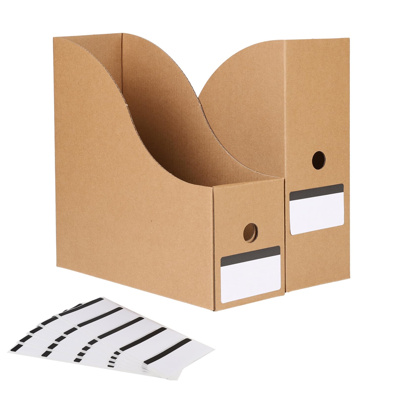 suituts 35 Pack Cardboard Magazine File Holder Organizer, Foldable Magazine Storage Box Holder Document Rack Desktop File Organi