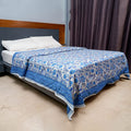 Inizio 100% Cotton Reversible Warm AC Dohar Double Bed Size | Jaipuri Printed Artisan Block Design Bed Blanket | Soft Quilt | Li