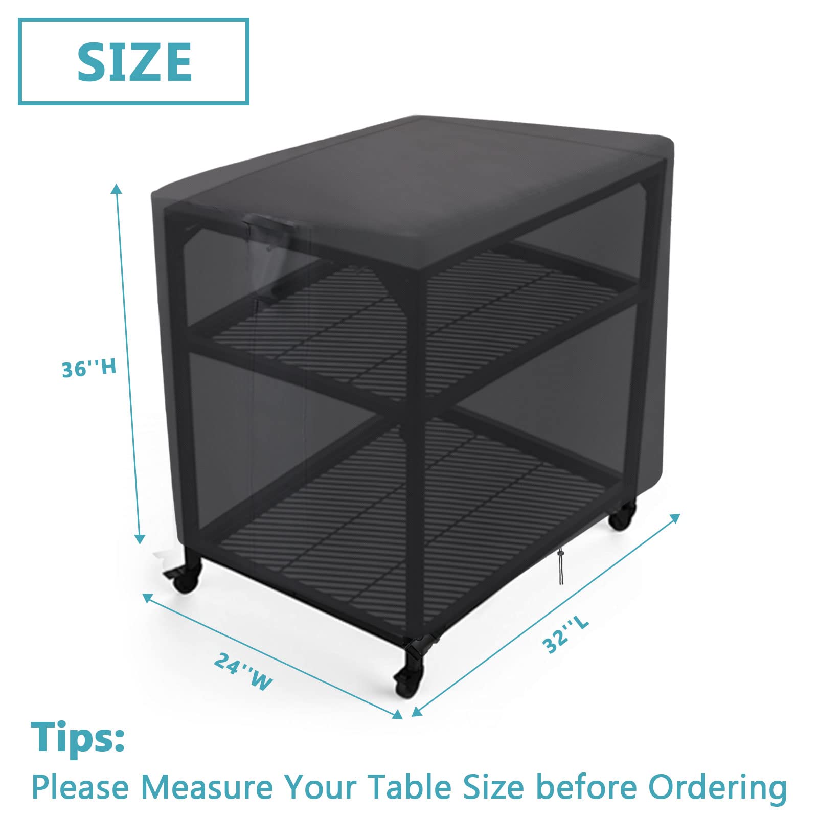Hengme Outdoor Table Cover,Waterproof Outdoor Prep Table Cover For Ooni Medium Stainless Steel Table Cover - 32''L X 24''W X 36'