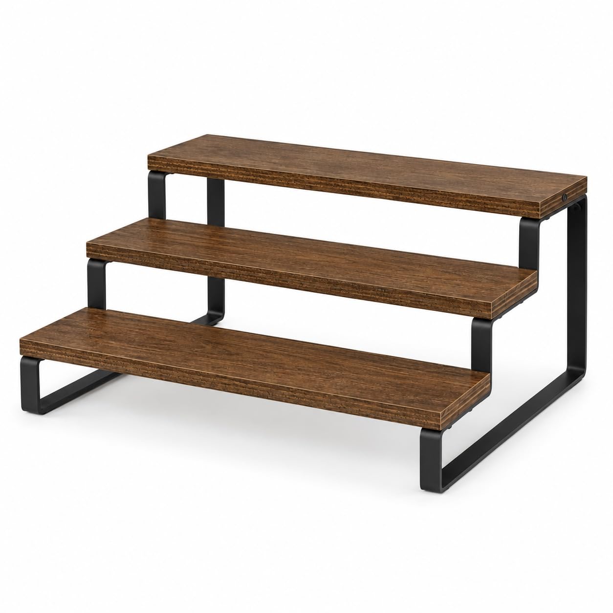 Kitchen Counter Shelf Spice Rack Organizer, Wood Display Riser Stand, Wooden Display Riser Shelf, And 3 Tiered Countertop Displa