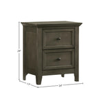 Intercon San Mateo Youth Nightstand, 2 Drawer Bedside Table, Gray