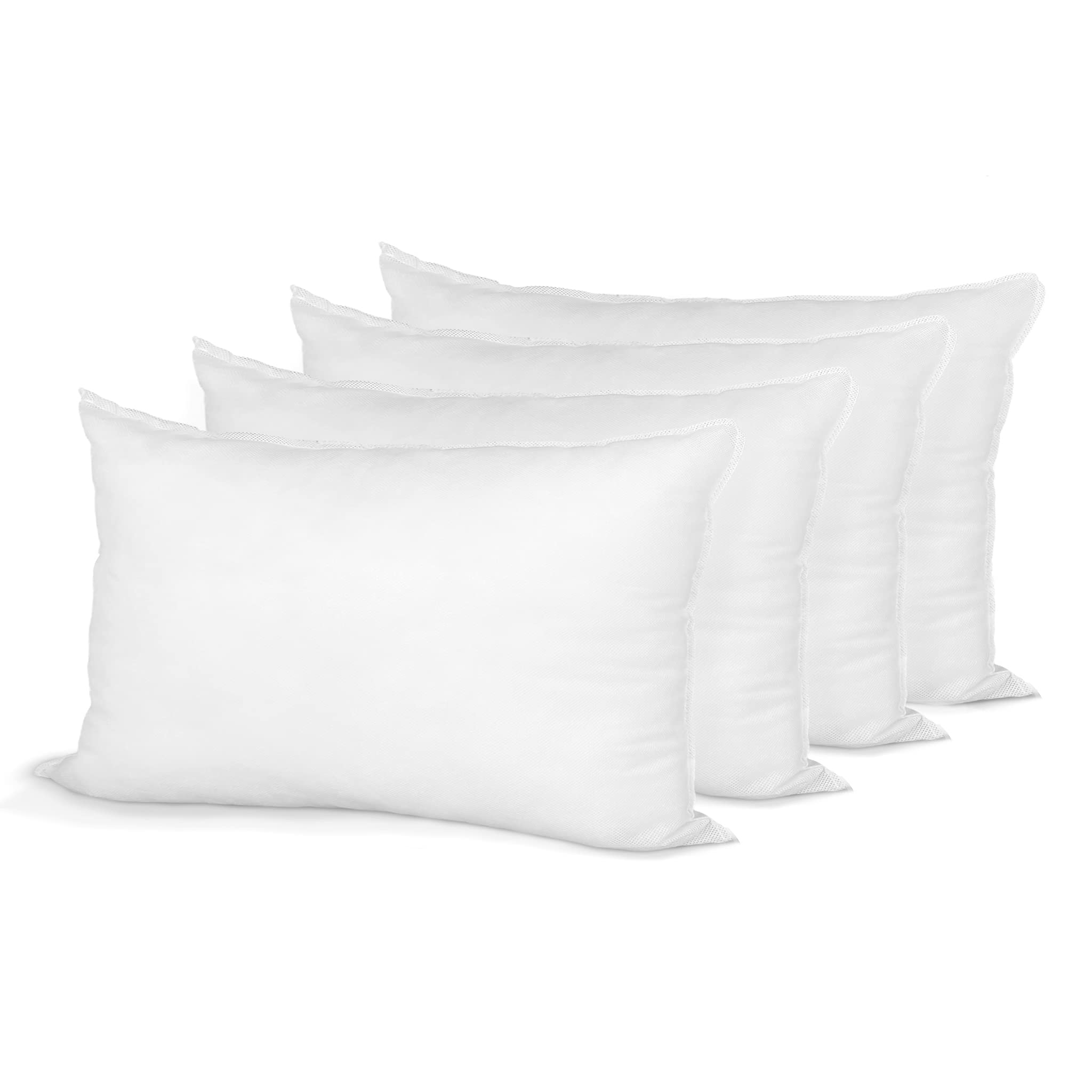 Hometex Canada Pillow Insert 12' X 24' Polyester Filled Standard Cover (4 Pack)