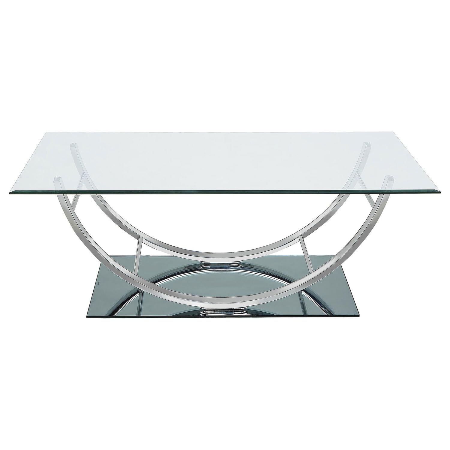 Coaster 704988-CO Glass Top Coffee Table, Chrome