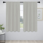 Easy-Going Rod Pocket Blackout Curtains For Bedroom, Room Darkening Window Curtains For Living Room, Thermal Insulated Noise Reduction Solid Window Drapes, 2 Panels(52X63 In, Greyish White)