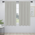Easy-Going Rod Pocket Blackout Curtains For Bedroom, Room Darkening Window Curtains For Living Room, Thermal Insulated Noise Reduction Solid Window Drapes, 2 Panels(52X56 In, Greyish White)