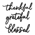 ESTART Thankful Grateful Blessed Letter Sign Metal Wall Decor, 3 Piece Black Metal Letters Wall Art for Bathroom Metal Words Wal