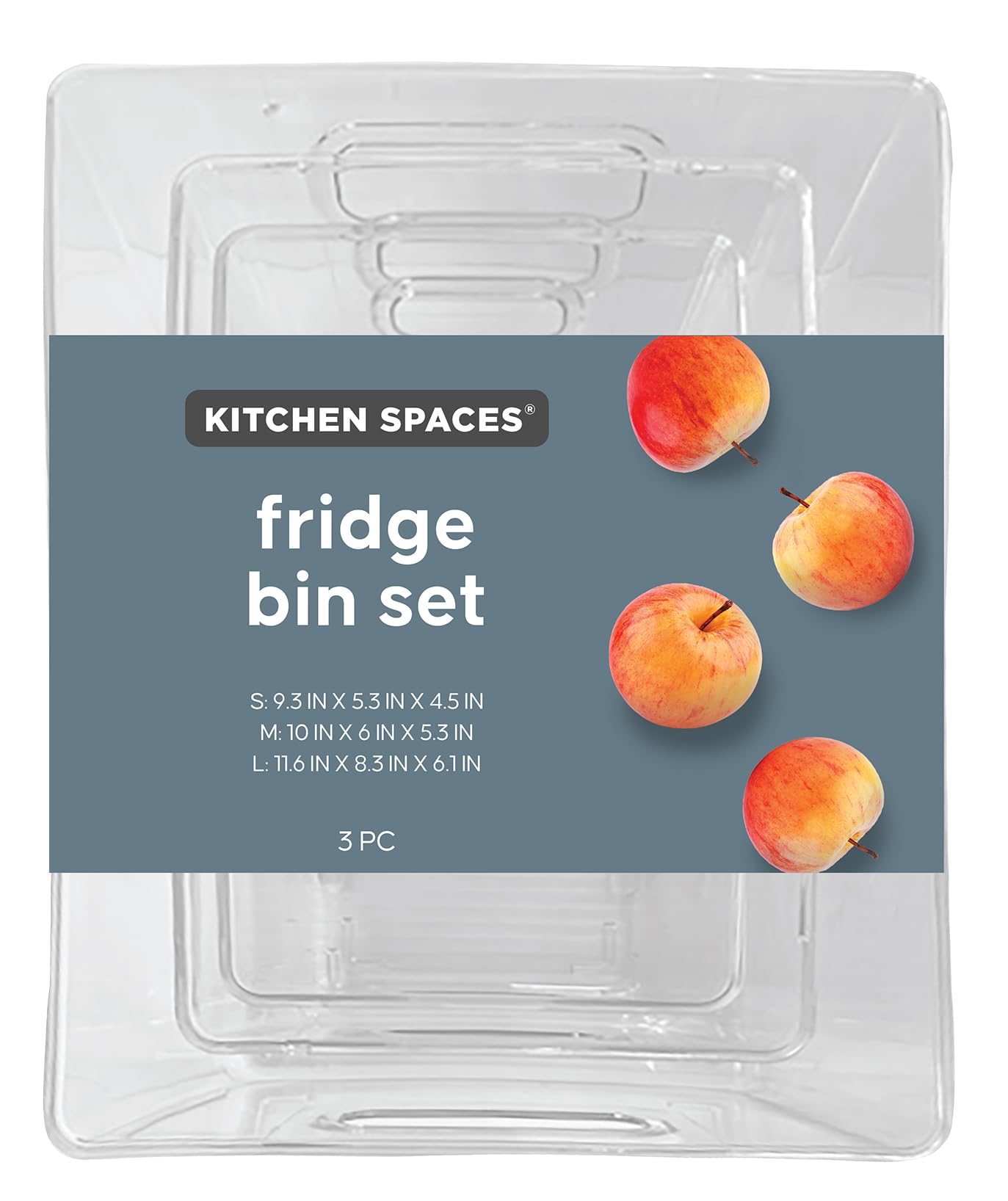 Kitchen Spaces Fridge Bin Set 3PC