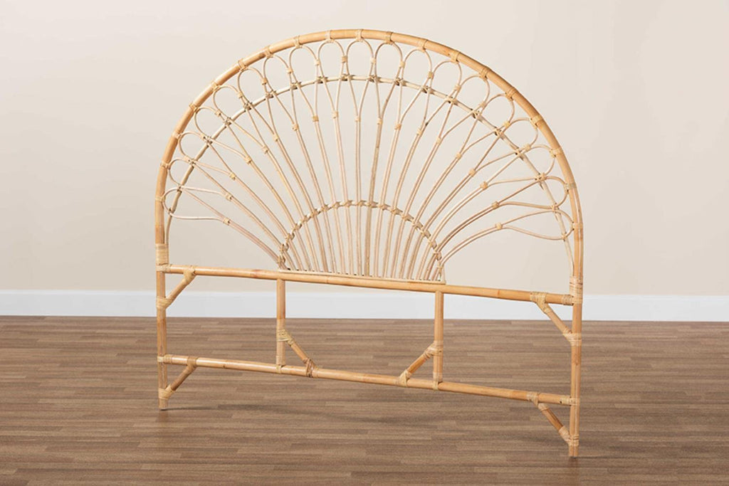 Baxton Studio Devereaux Modern Bohemian Natural Brown Rattan King Size Standalone Headboard