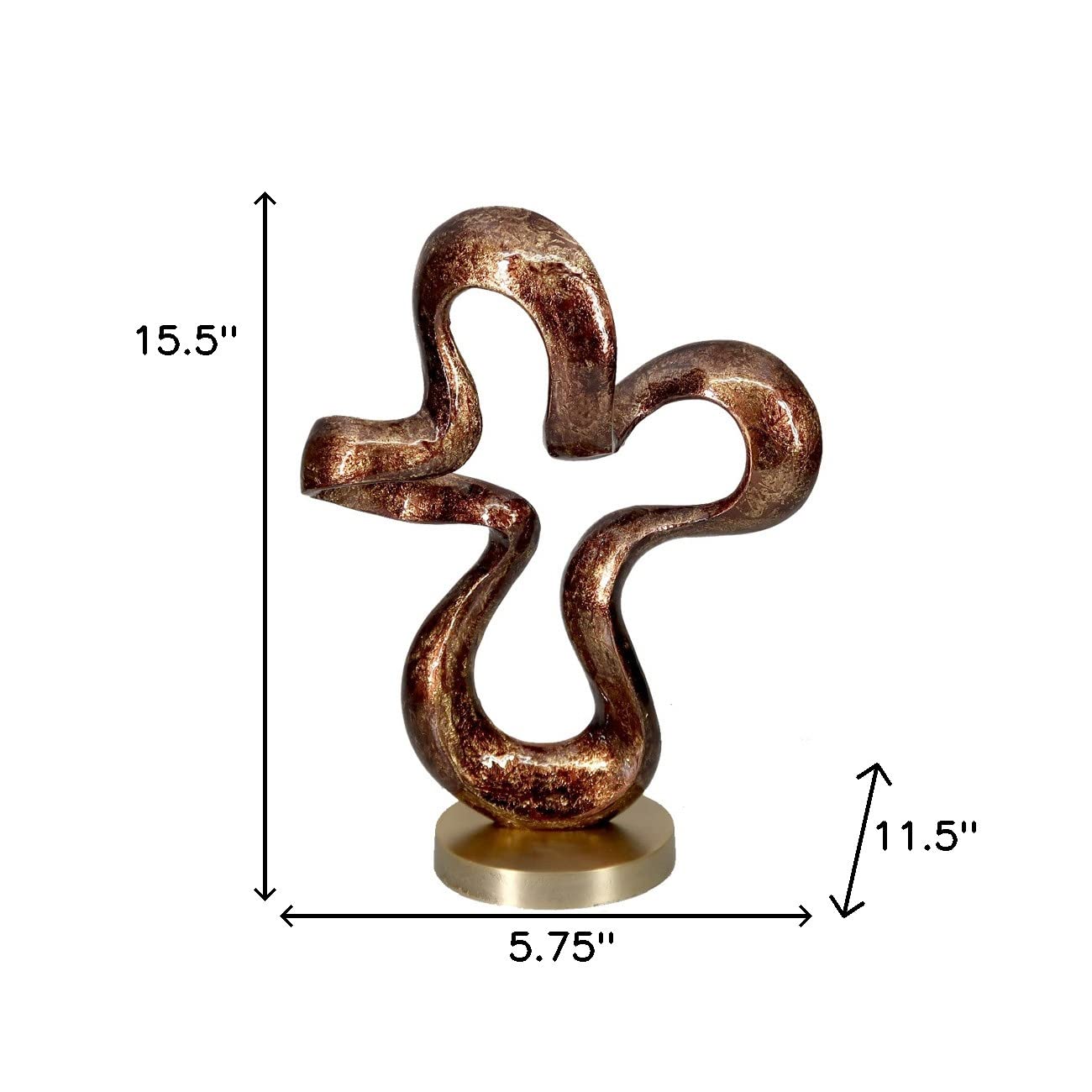HomeRoots 16' Brown and Gold Abstract Aluminum Sculpture