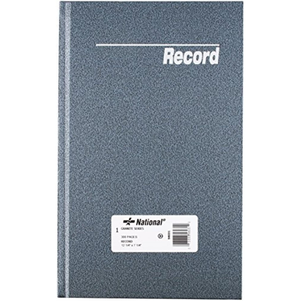 Rediform NATIONAL Granite Series Record Book, 12.25x7.25", 300 Pages, Patina Blue, Model 56031, Paper Material