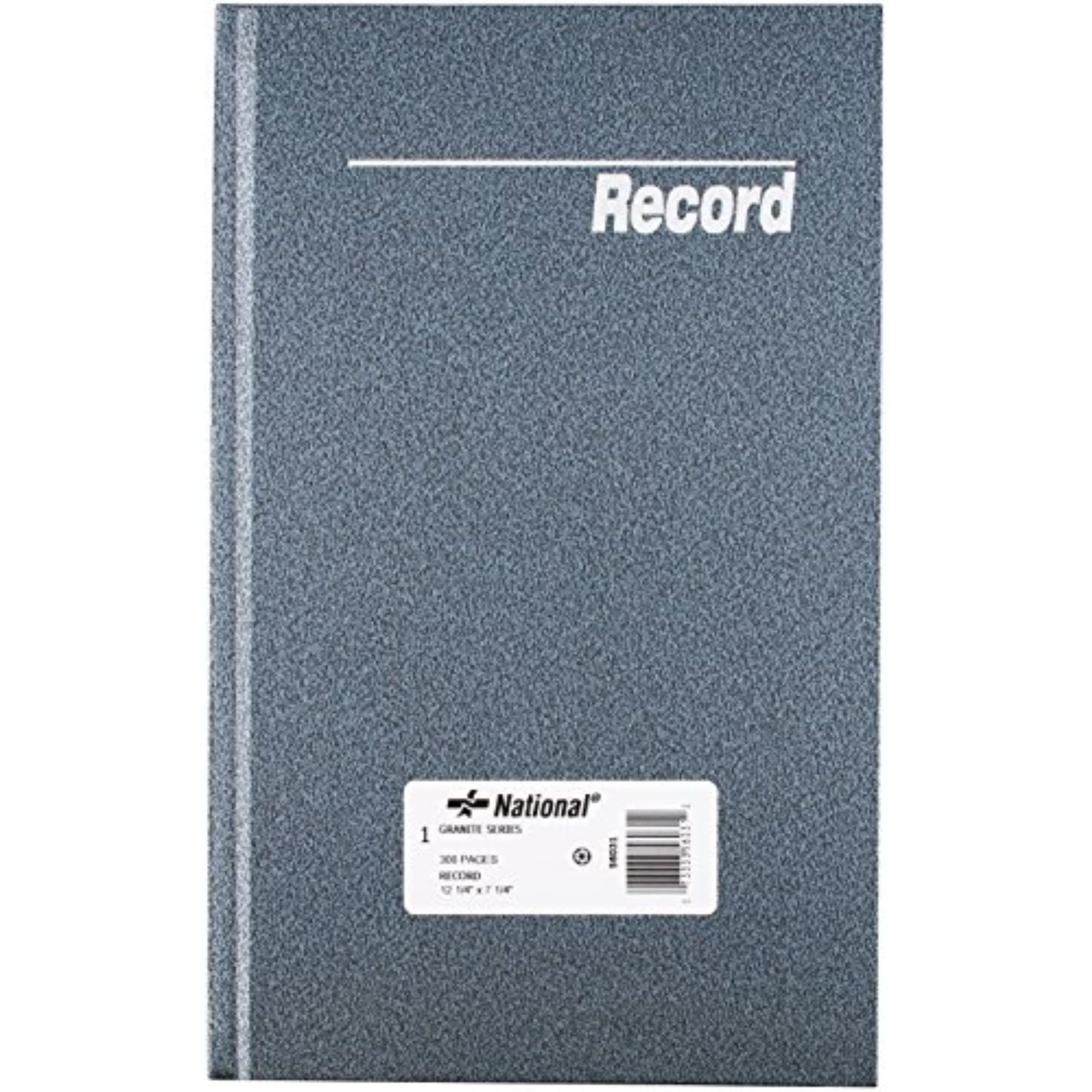 Rediform NATIONAL Granite Series Record Book, 12.25x7.25", 300 Pages, Patina Blue, Model 56031, Paper Material