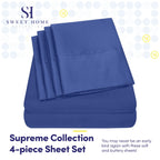 Twin Size Bed Sheets - 4 Piece 1500 Supreme Collection Fine Brushed Microfiber Deep Pocket Twin Sheet Set Bedding - 1 Extra Pillow Cases, Great Value, Twin, Royal Blue