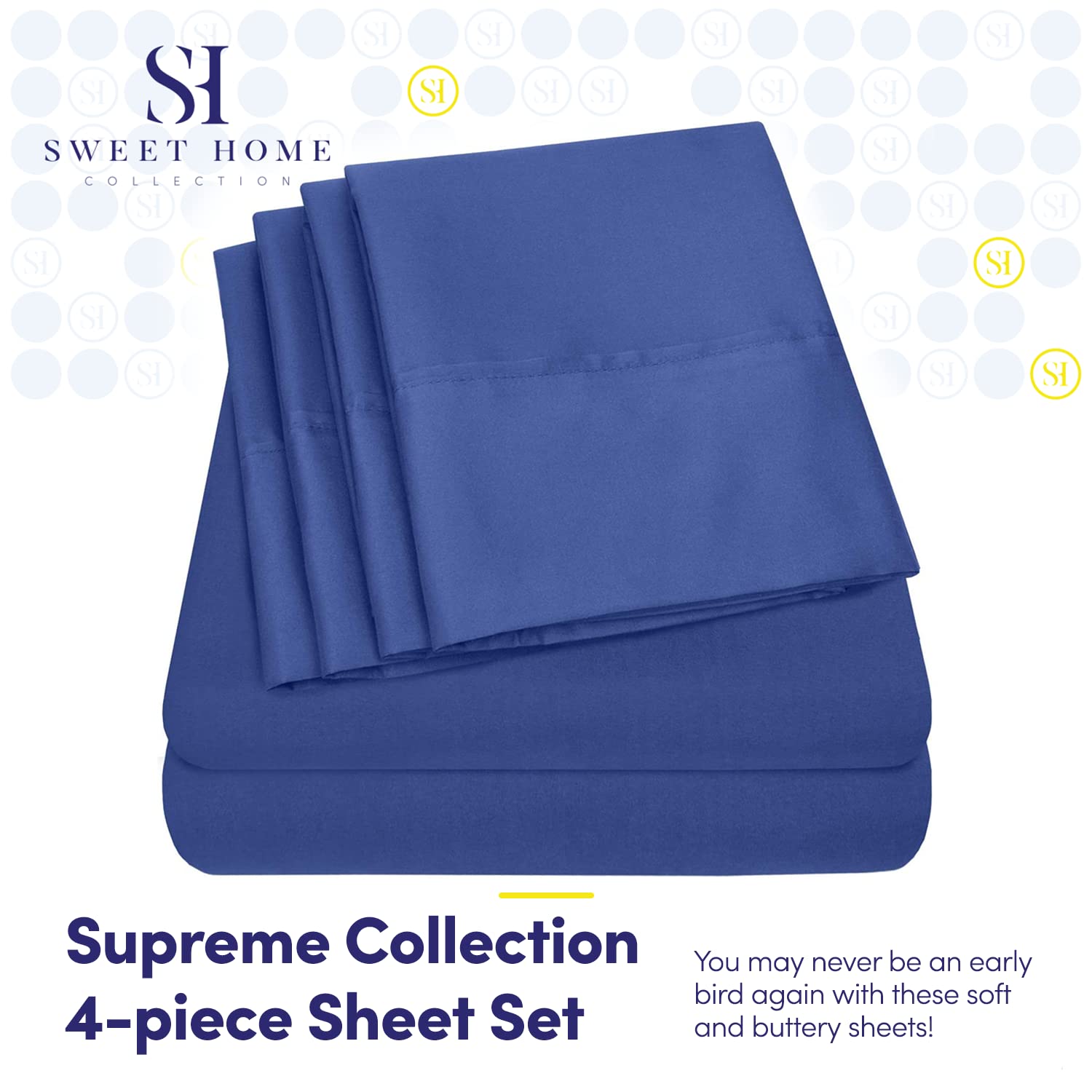 Twin Size Bed Sheets - 4 Piece 1500 Supreme Collection Fine Brushed Microfiber Deep Pocket Twin Sheet Set Bedding - 1 Extra Pillow Cases, Great Value, Twin, Royal Blue