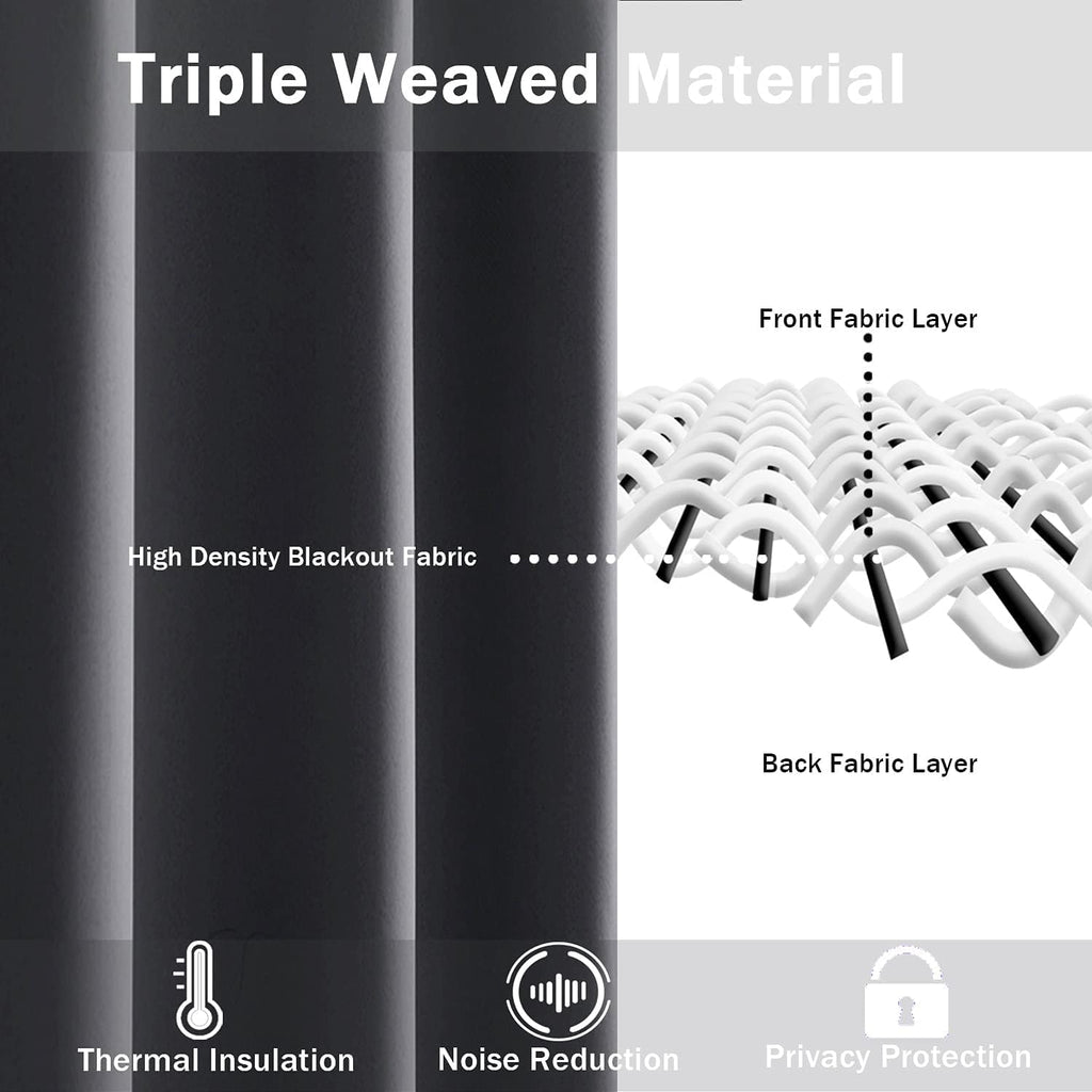 Jiuzhen Blackout Curtains For Bedroom - Thermal Insulated, Light Blocking And Noise Reducing Grommet Room Darkening Curtains 84 Inch Length 2 Panels Set (38 X 84 Inch, Dark Grey)