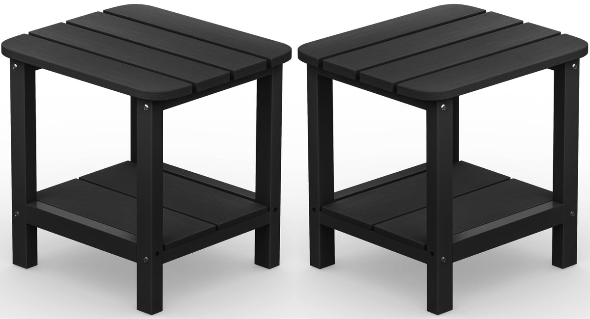 Serwall Double Adirondack Side Set Of 2, Table Rectangular End Table, Black