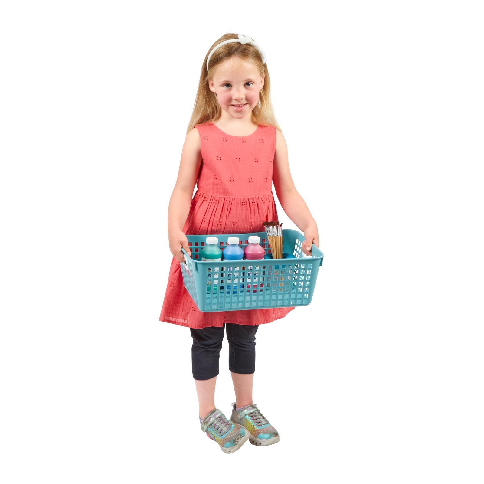 Really Good Stuff 160016Wa Multi-Purpose Plastic Storage Baskets For Classroom Or Home Use - Stackable Mesh Plastic Baskets With