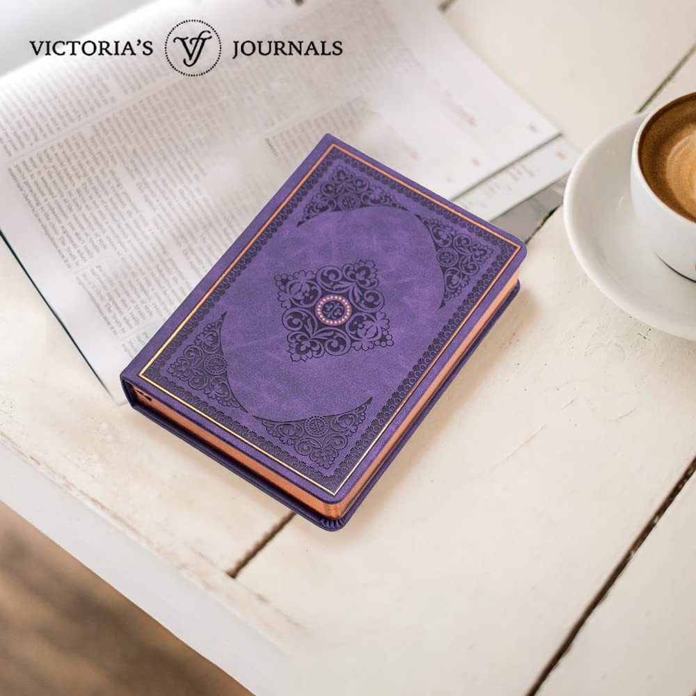 Victoria'S Journals Mini Notebook Pocket Vintage Embossing Journal Hard Cover Lined Old Looking Travel Diary Gilded Edge Ribbon