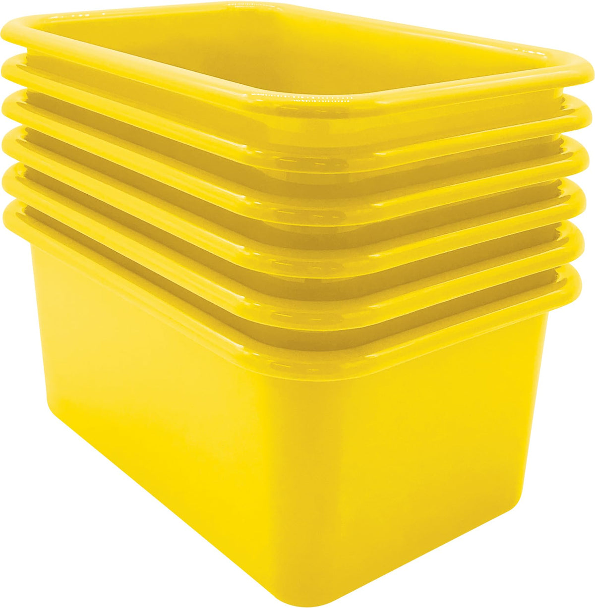 Teacher Created Resources Yellow Small Plastic Storage Bin 6Pack (TCR2088578)