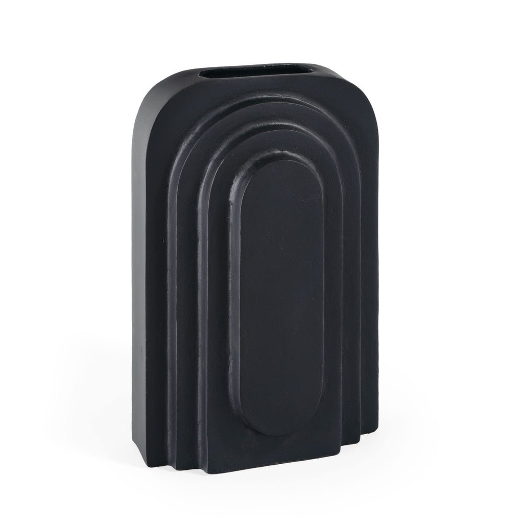 Gild Design House Calyx 12'' Metal Table Vase, Large Black