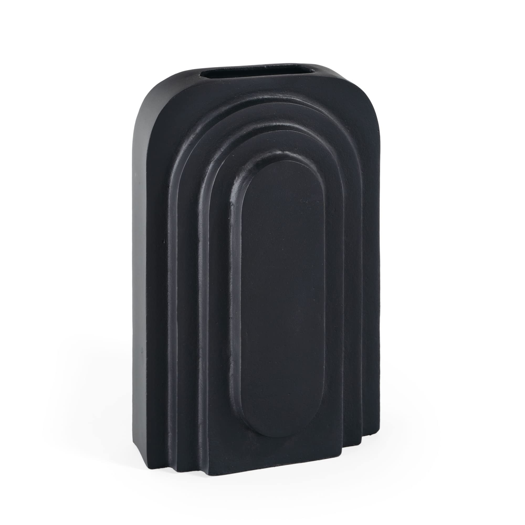 Gild Design House Calyx 12'' Metal Table Vase, Large Black