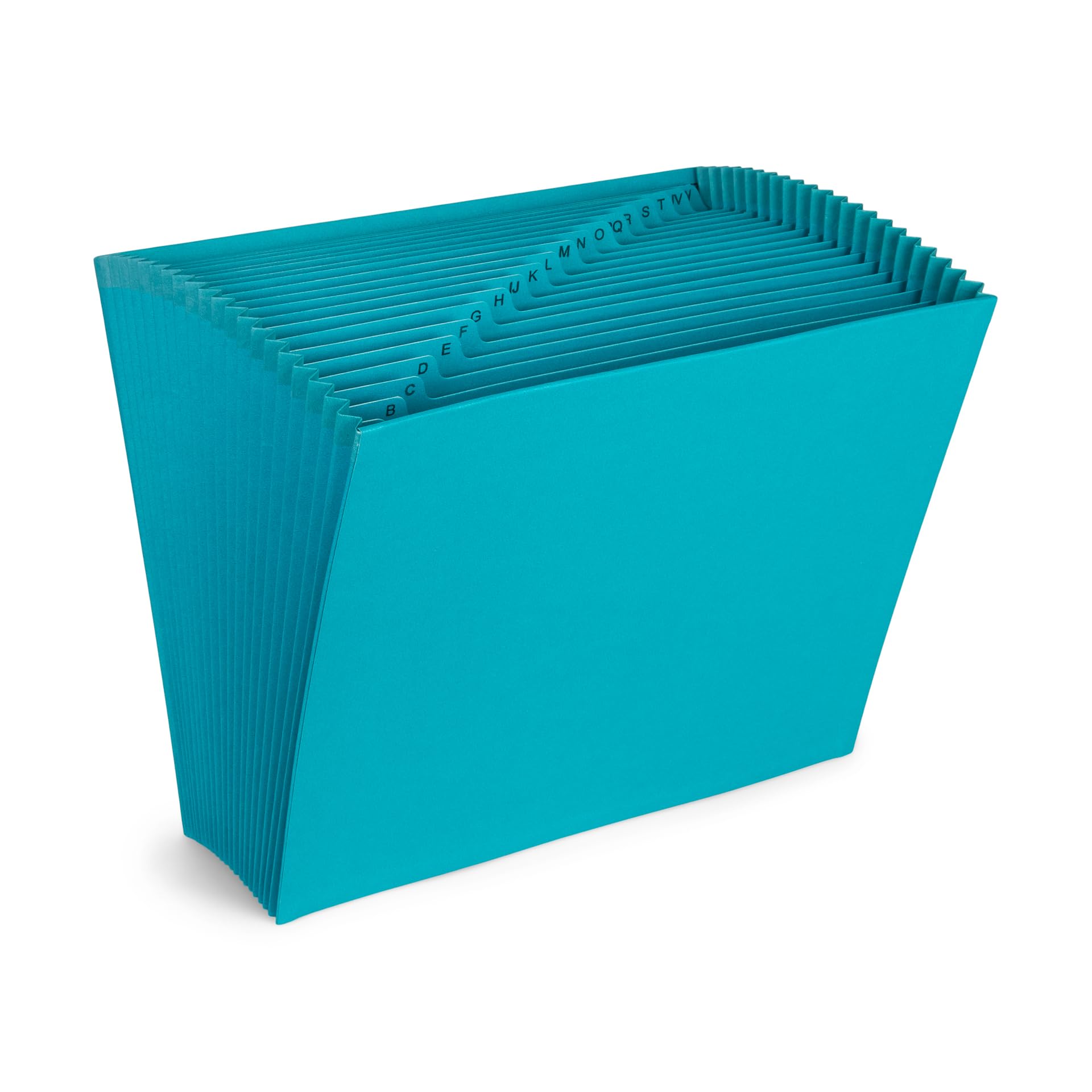 Blue Summit Teal Expanding File, Open Top, Letter Size, A-Z Organizer, 21 Pockets