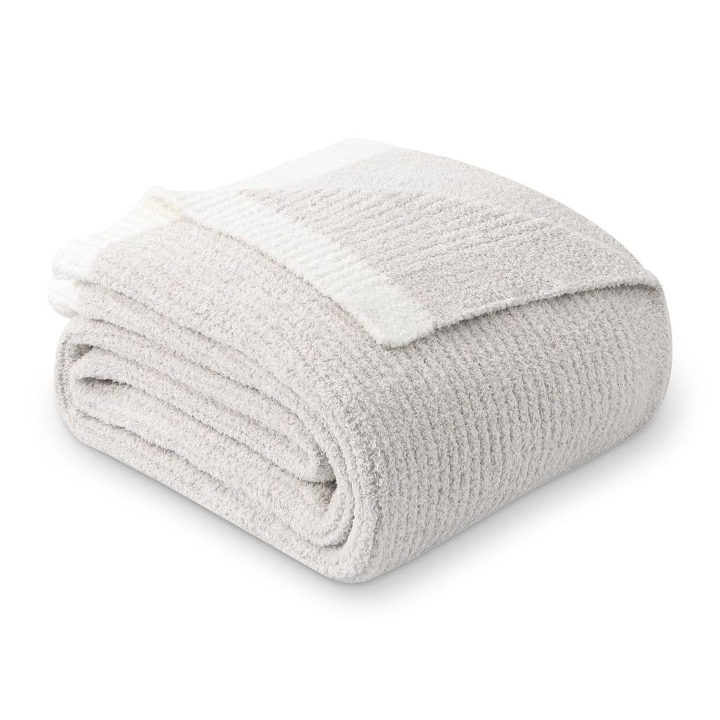 Mh Mylune Home Ultra Soft Ribbed Throw Blanket For Couch 60X80 Inches Luxurious Super Cozy Fluffy Microfiber Blanket Plush Warm