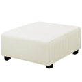Easy-Going Stretch Square Ottoman Cover 40X40X15 Inch Folding Storage Stool Furniture Protector Soft Rectangle Slipcover With Elastic Bottom Cream