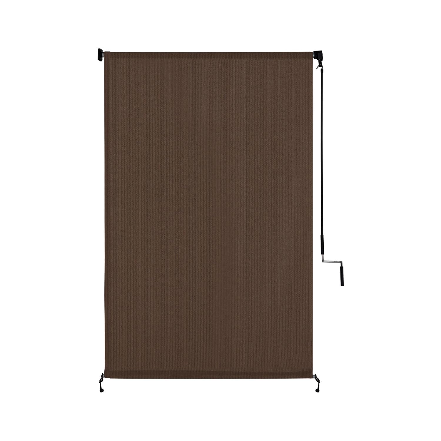 Vicllax Outdoor Roller Shade, Patio Cordless Blinds Roll Up Shade (4' W X 6' L), Mocha