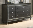 Acme Kaitlyn Wooden 9-Drawer Dresser In Metallic Gray