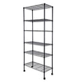 Simple Deluxe Heavy Duty 6-Shelf Shelving, 29.92 D x 13.98 W x 71.65 H Adjustable Wire Shelving with Hanging Hooks and Whe