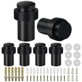 Kolako Door Stoppers, Cylindrical Floor Mount Door Stop Black Heavy Duty Door Stops Stainless Steel Safety Floor Doorstops For W
