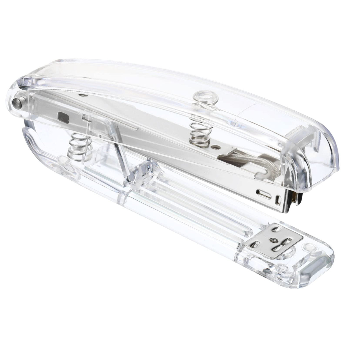 Patikil Acrylic Stapler, Portable Stylish Manual Effortless Desktop Accessories Stapler For Classroom Home Office Desk, Silver
