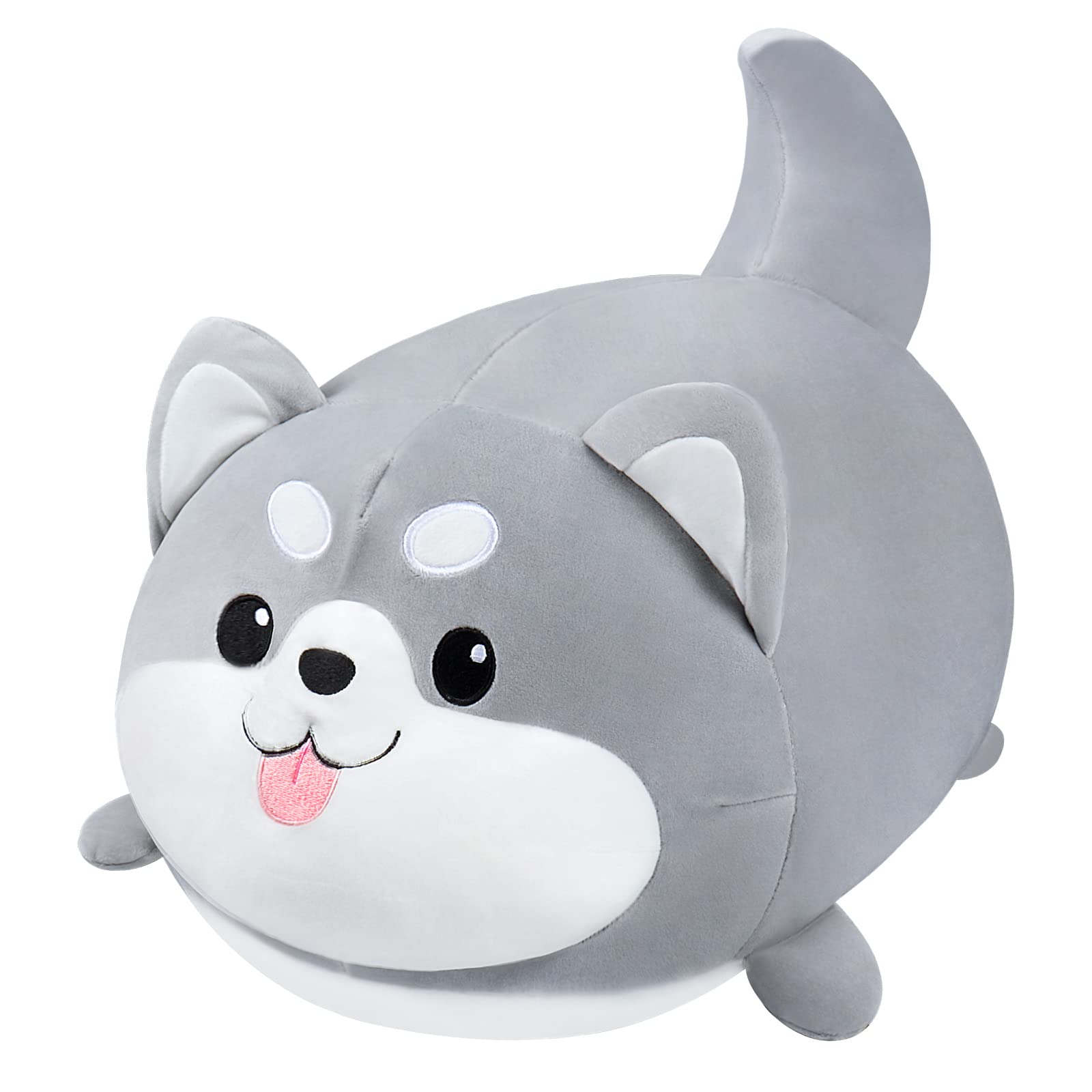 Auspicious beginning 20' Husky Stuffed Animal Throw Pillow, Huskies Chubby Anime Pillow, Kawaii Plush Stuff Animal, Big Plushie