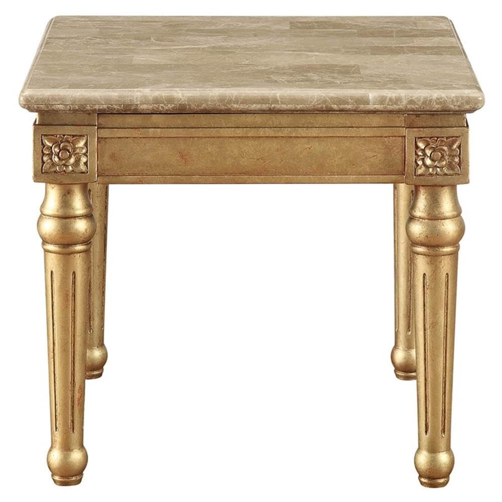 Acme Daesha Rectangular Marble Top End Table - Thumbnail 3