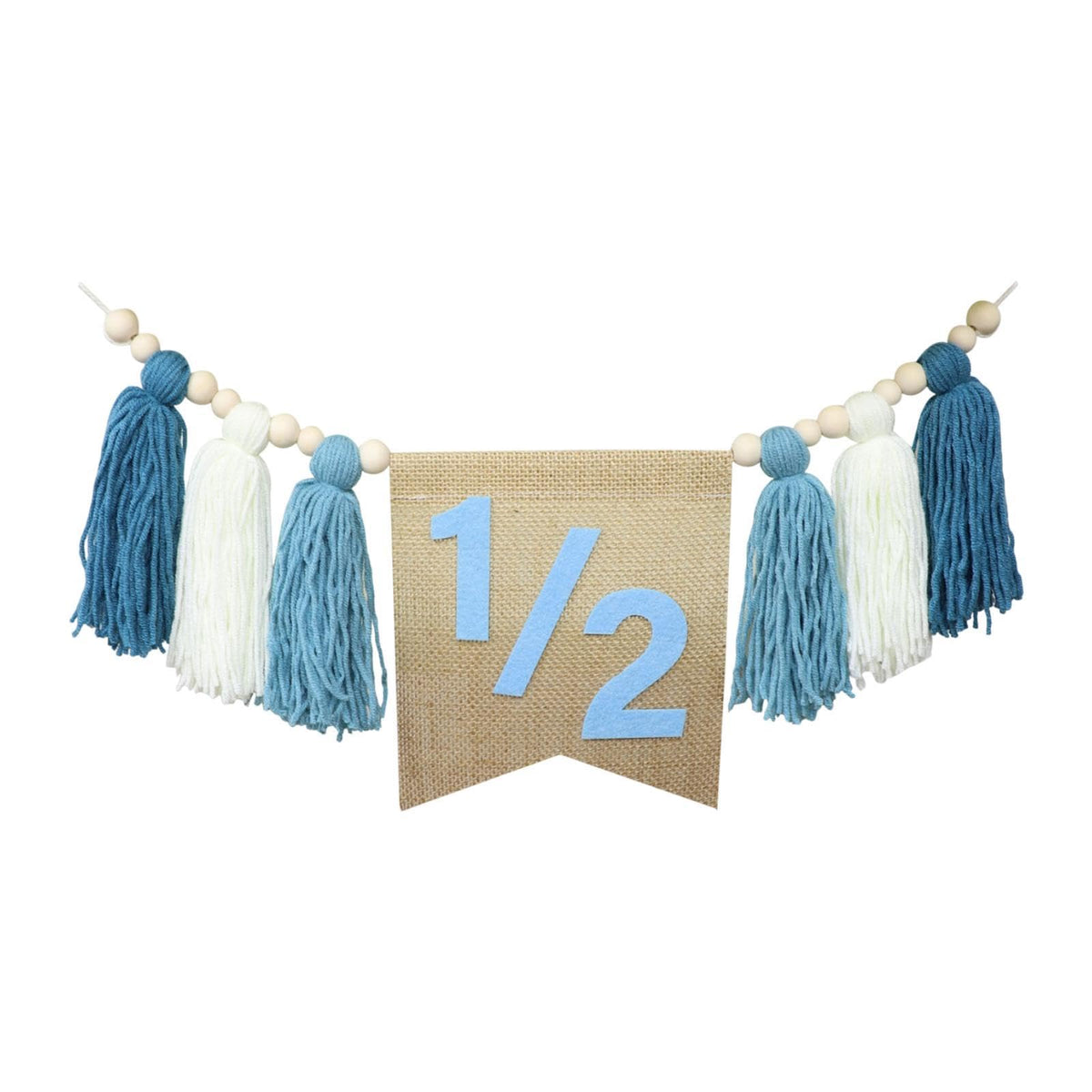 ATORSE Happy 6 Month Banner Tassel Beaded Garland Banner for Kids Room Nursery Girl Blue|Home & Garden | Greeting Cards & Party