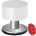 Door Stoppers With Extra Stickers, Self-Adhesive Door Stop With White Rubber & Stainless Steel Body - Heavy Duty Sound Dampening