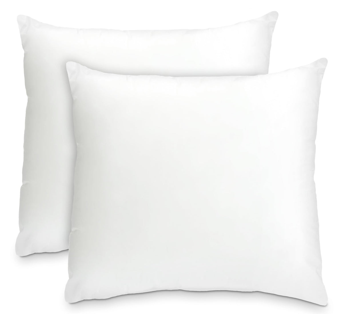 Foamily Throw Pillow Insert 18 X 18 Inch (Set Of 2) Hypoallergenic 100% Virgin Fiber Bed, Sofa, Couch Decorative Indoor Pillows