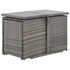 vidaXL 7 Piece Patio Dining Set with Cushions Poly Rattan Gray