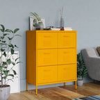 Furniking Drawer Cabinet Mustard Yellow 31.5"x13.8"x40" Steel